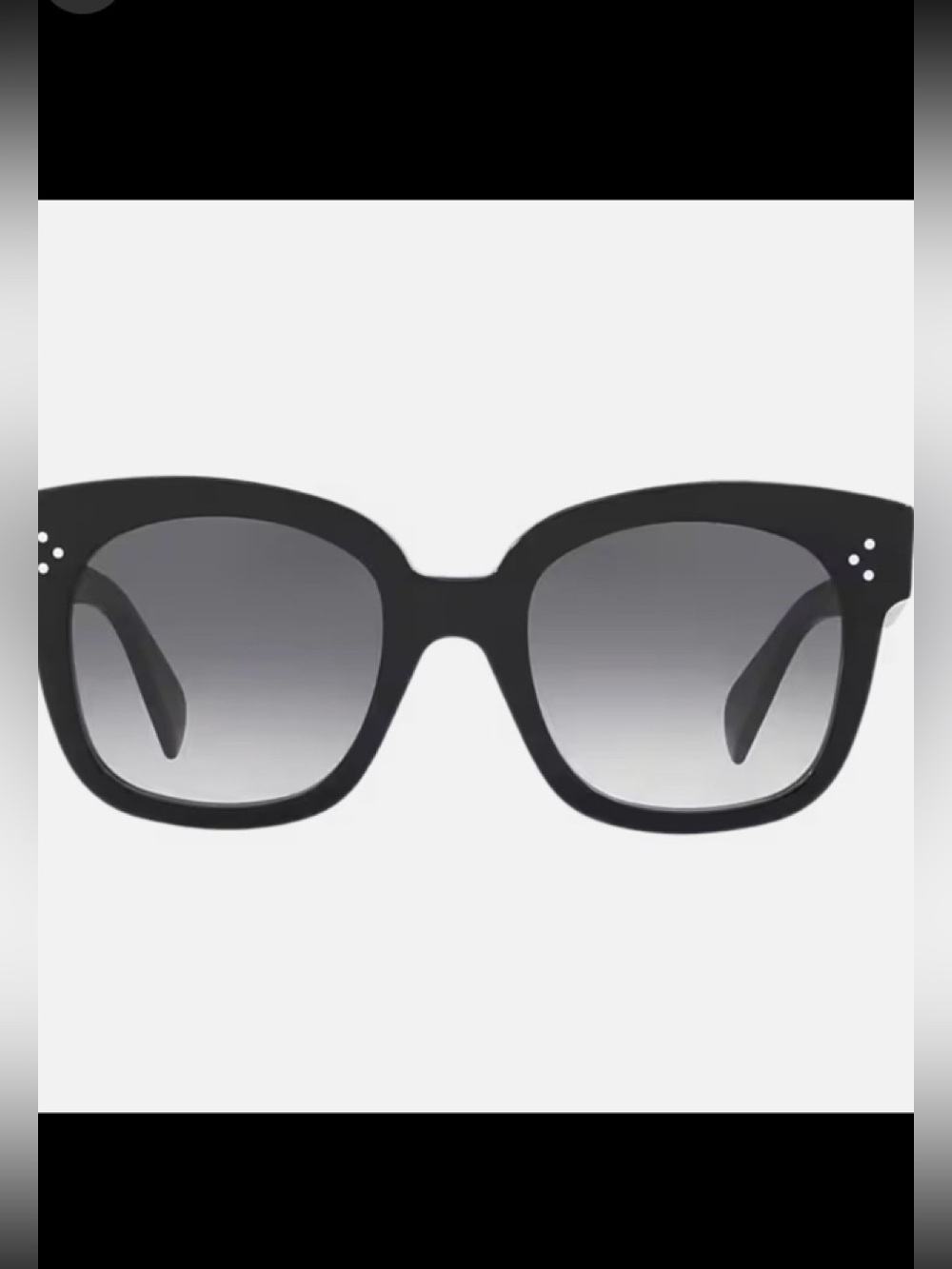 Celine Audrey Black Oversized Sunglasses New